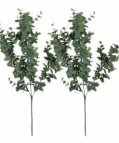 Feest 2x grijs groene eucalyptus kunsttakken kunstplant 65 cm
