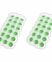 Feest 2x groene ijsblokjes vormen 18 ijsklontjes