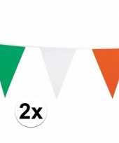 Feest 2x ierland versiering vlaggenlijn 7 m