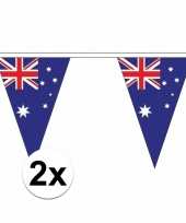 Feest 2x luxe australie vlaggenlijn voor binnen en buiten