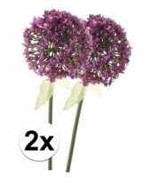Feest 2x roze paarse sierui kunstbloemen 70 cm