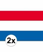 Feest 2x vlaggen nederland 90 x 150 cm