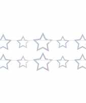 Feest 2x vlaggenlijnen met sterren holografische slingers 4 meter