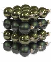 Feest 36x donker groene glazen kerstballen 4 cm mat glans
