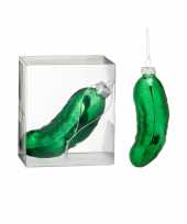 Feest 3x decoratiehangers figuurtjes glazen augurken groen 11 cm