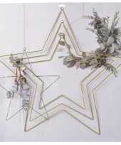 Feest 3x diy stervormige eucalyptus bloemen krans hangers set goud