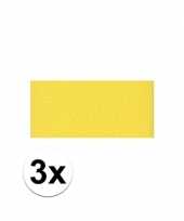 Feest 3x gele crepla plaat met 20 x 30 x 0 2 cm