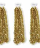 Feest 3x gouden kerstslingers 5 x 270 cm kerstboom versieringen