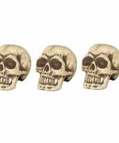 Feest 3x schedels doodshoofden 32 cm halloween decoratie