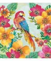 Feest 40x papegaai thema servetten 33 x 33 cm