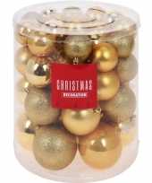 Feest 44x gouden kerstballen 5 6 7 8 cm kunststof mat glans glitter