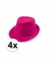 Feest 4x goedkope roze verkleed hoedjes toppers 4018