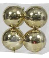 Feest 4x gouden kerstballen 12 cm kunststof glans