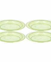 Feest 4x groene plastic borden bordjes 20 cm