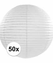 Feest 50x lampionnen van 35 cm in het wit