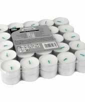 Feest 50x stuks waxinelichtjes theelichten van stearine 4 branduren