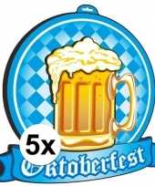 Feest 5x beierse muur wand decoraties bierpul oktoberfest 48 cm