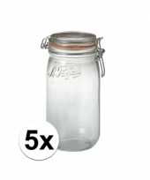 Feest 5x glazen snoeppot 1 5 liter inhoud