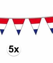 Feest 5x hollandse vlaggenlijnen 10 meter per stuk