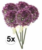 Feest 5x roze paarse sierui kunstbloemen 70 cm