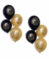 Feest 5x stuks ramadan mubarak thema ballonnen zwart goud 30 cm