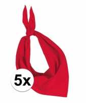 Feest 5x zakdoek bandana rood