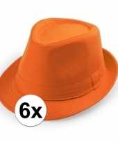 Feest 6x goedkope oranje verkleed hoedjes voor volwassenen