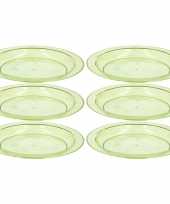 Feest 6x groene plastic borden bordjes 20 cm