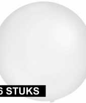 Feest 6x grote ballonnen van 60 cm wit