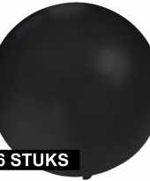 Feest 6x grote ballonnen van 60 cm zwart