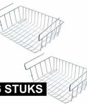 Feest 6x kast opberg opruim mandjes van staal 42 x 27 cm