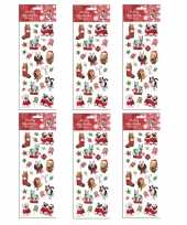 Feest 6x kerst stickervellen met 25 huisdieren stickers