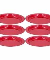 Feest 6x rode plastic borden bordjes 27 cm
