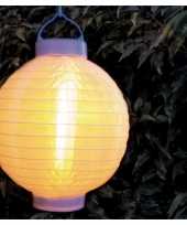 Feest 6x stuks luxe solar lampion lampionnen wit met realistisch vlameffect 20 cm