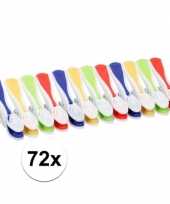 Feest 72x gekleurde wasknijpers kunststof