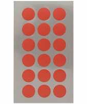 Feest 72x rode ronde sticker etiketten 15 mm
