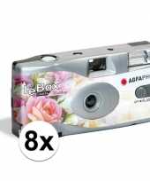 Feest 8x bruiloft wegwerp cameras met flitser voor 27 kleuren fotos