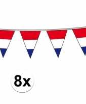 Feest 8x hollandse vlaggenlijnen 10 meter per stuk