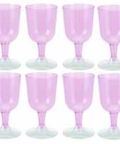 Feest 8x roze plastic wijnglazen 170 ml
