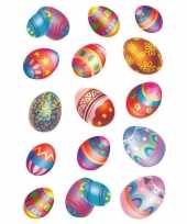 Feest 90x gekleurde paaseieren stickers met glitters
