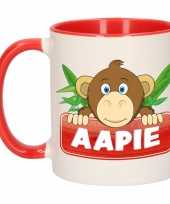 Feest apen theebeker rood wit aapie 300 ml