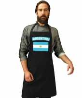 Feest argentinie vlag barbecueschort keukenschort zwart volwassenen