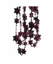 Feest aubergine paarse sterren kralenslinger kerstslinger 2 x 270 cm