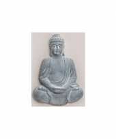 Feest beeld boeddha blauw grijs 55 cm