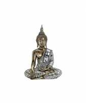 Feest beeld boeddha brons zilver 33 cm