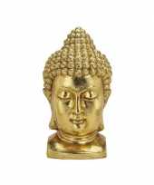 Feest beeld boeddha hoofd goud 47 cm