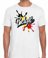 Feest belgie t-shirt spetter wit voor heren