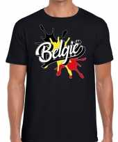 Feest belgie t-shirt spetter zwart voor heren