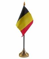 Feest belgie tafelvlaggetje 10 x 15 cm met standaard
