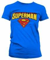 Feest blauw girly t-shirt superman